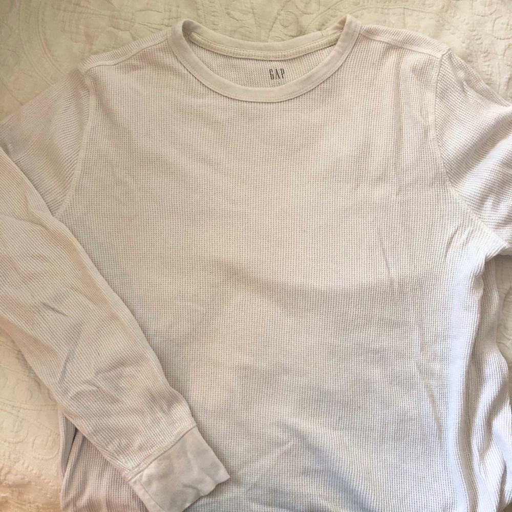 White Large GAP cable knit long sleeve